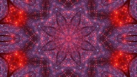 Kalaidoscope vj loop in a cool star form with red neon lights a event visual Stock Footage 160552265