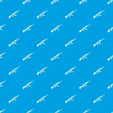 Kalashnikov machine pattern seamless blue イラスト素材