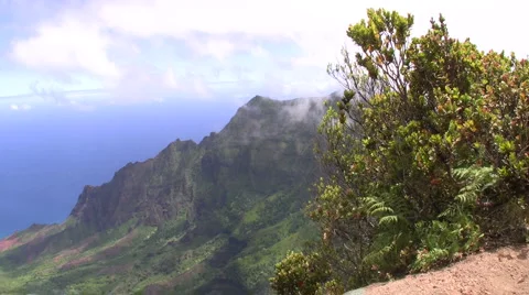 Kalaulau Valley Pan Stock Footage 6525154