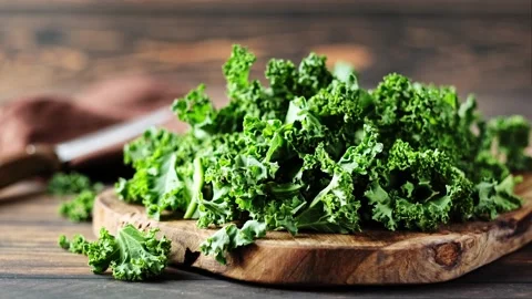 Kale cabbage green leaves close-up 4k video footage Stock Footage 280905770