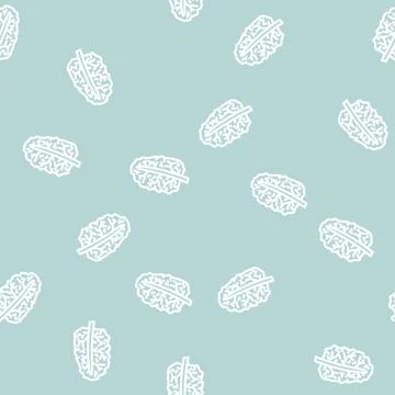 Kale cabbage line vector seamless pattern Stockillustratie