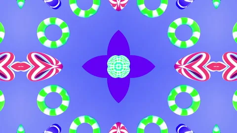 Kaleida Rings flying gradient background. VJ Seamless loop background. Stock Footage 96662985