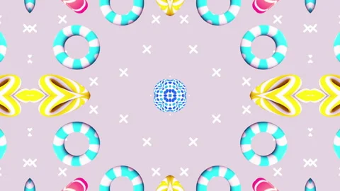 Kaleida Rings flying gradient background. VJ Seamless loop background. Stock Footage 96663124