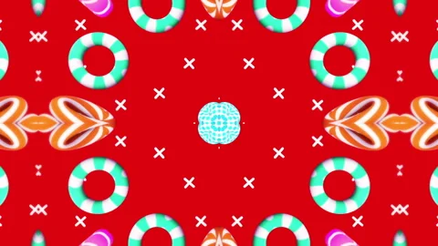 Kaleida Rings flying gradient background. VJ Seamless loop background. Stock Footage 96663679