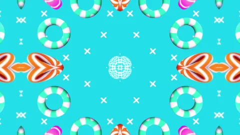 Kaleida Rings flying gradient background. VJ Seamless loop background. Stock Footage 96663780