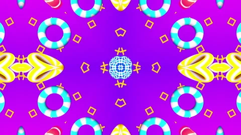 Kaleida Rings flying gradient background. VJ Seamless loop background. Stock Footage 96664576
