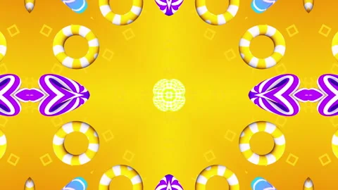 Kaleida Rings flying gradient background. VJ Seamless loop background. Stock Footage 96665081