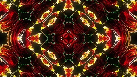 Kaleido Neon Abstraction Stock Footage 74152401