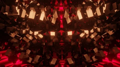 Kaleidoscope 4 Red Blue Loop HD Video stock 234589995