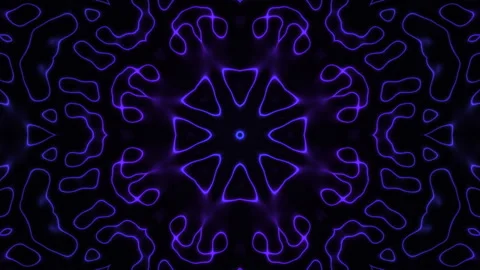 Kaleidoscope 4K Abstract Loop - Glowing Blue Indigo Motion Graphics Stock Footage 304296938