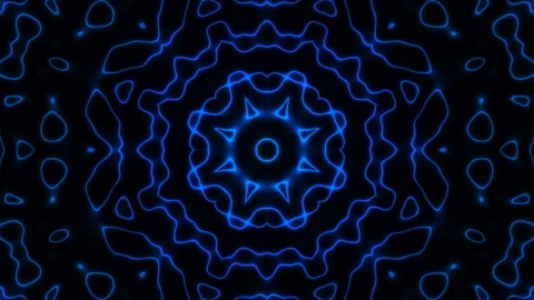 Kaleidoscope 4K Abstract Loop - Glowing Blue Motion Graphics Stock Footage 304297113