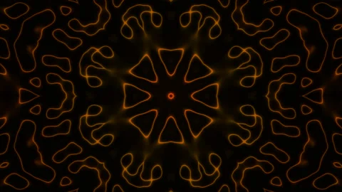 Kaleidoscope 4K Abstract Loop - Glowing Orange Motion Graphics Stock Footage 304297114