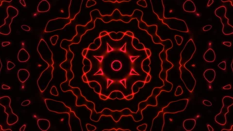 Kaleidoscope 4K Abstract Loop - Glowing Red Motion Graphics Stock Footage 304297395