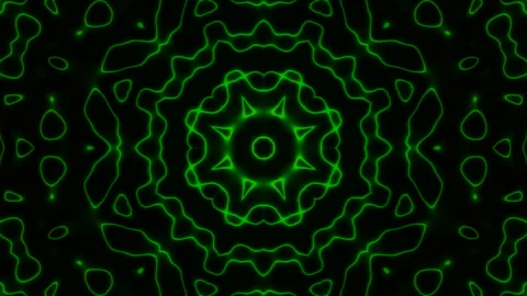 Kaleidoscope 4K Abstract Loop - Green Motion Graphics Stock Footage 304297112
