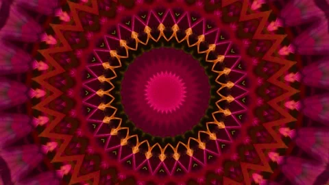 Kaleidoscope Abstract Pattern Motion Background. Orange, Yellow, Red Color Stock Footage 137524552