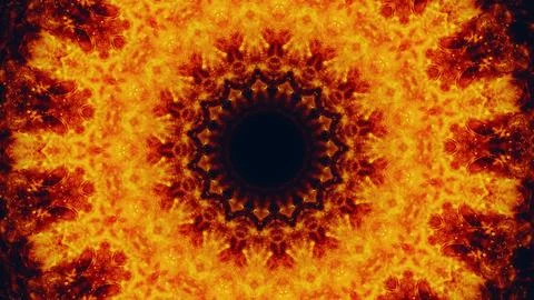 Kaleidoscope Background glowing orange Patterns Stock Illustration