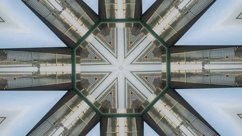 Kaleidoscope background pattern made from driving over bridge footage Vídeos de archivo 76795451