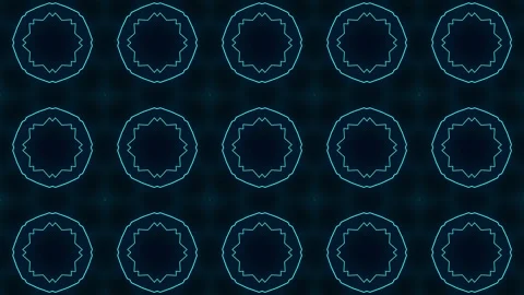 Kaleidoscope background with star shape elements. Abstract oriental blue Stock Footage 282731078