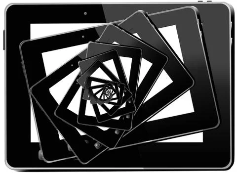 Kaleidoscope from black tablets Stock Illustration