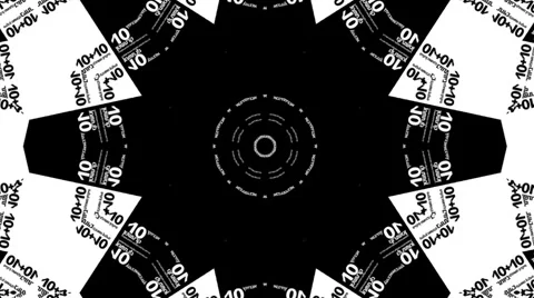Kaleidoscope b&amp;w graphic pattern 스톡 동영상 5320126