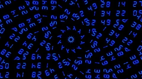 Kaleidoscope clock number pattern Stock Footage 29155179