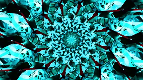 Kaleidoscope clock number pattern Stock Footage 29156344