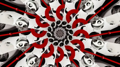 Kaleidoscope clock number pattern Stock Footage 29157585