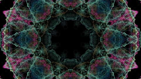 Kaleidoscope Dark Background Animation Loop. HD Stock Footage 92592634