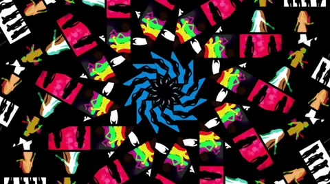 Kaleidoscope disco pattern Stock Footage 29077408