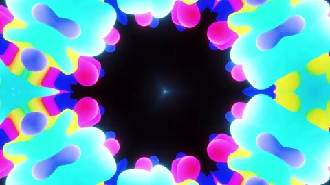 Kaleidoscope effect with abstract waves. Abstract symmetric 3D structures like Stock Footage 137493431