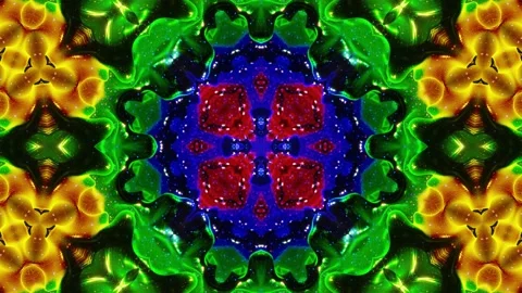 Kaleidoscope effect with abstract waves. Abstract symmetric 3D structures like Stock Footage 140266932