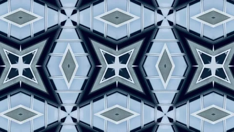 Kaleidoscope Effect Video Of Black and White Geometric Shapes. Effect Mandala Stock Footage 194519928