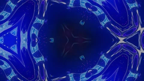 Kaleidoscope effect from wavy shiny liquid surface with distorted circles float Stock Footage 137487080