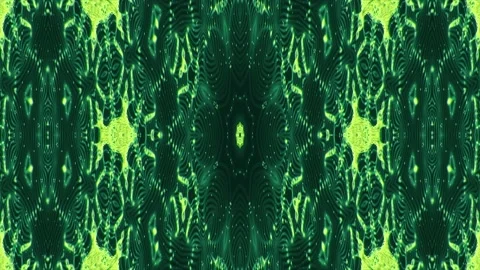 Kaleidoscope flow pattern wide screen loop green Stock Footage 201201815