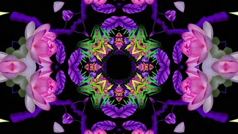 Kaleidoscope flower pattern Stock-Footage 200960417