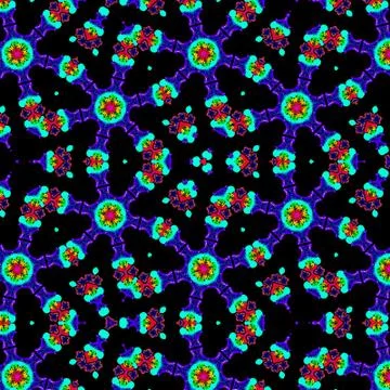 Kaleidoscope geometric pattern. Continuous line drawing. Stock Illustration