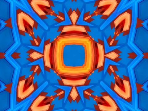 Kaleidoscope Geometric Pattern Footage Stock Illustration