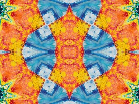 Kaleidoscope Geometric Pattern Footage Stock Illustration
