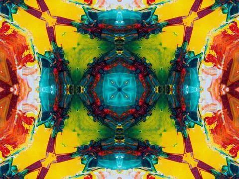 Kaleidoscope Geometric Pattern Footage Stock Illustration
