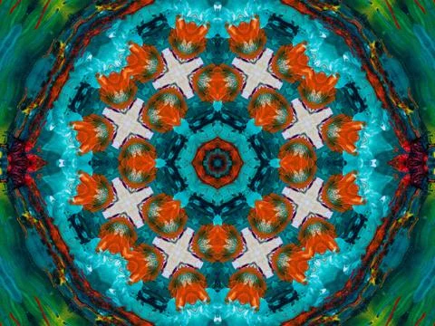 Kaleidoscope Geometric Pattern Footage Stock Illustration