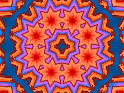 Kaleidoscope Geometric Pattern Footage Stock Illustration