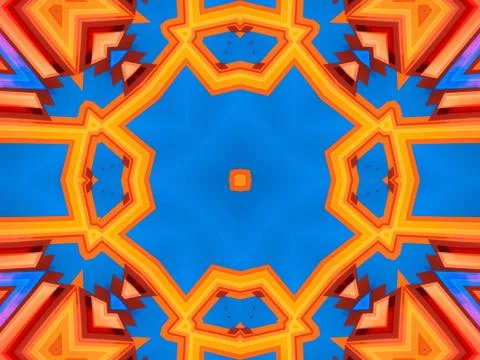 Kaleidoscope Geometric Pattern Footage Stock Illustration
