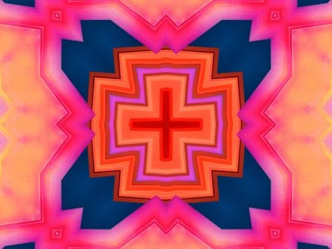 Kaleidoscope Geometric Pattern Footage Stock Illustration