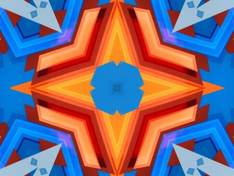 Kaleidoscope Geometric Pattern Footage Stock Illustration