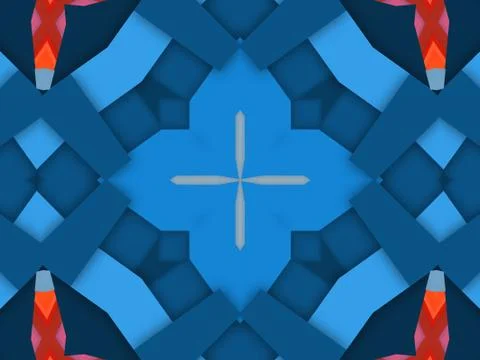 Kaleidoscope Geometric Pattern Footage Stock Illustration