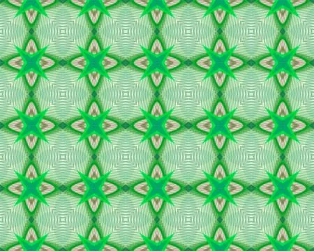 Kaleidoscope Green seamless pattern for Your Desing Stock Illustration