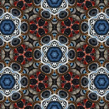 Kaleidoscope Hubcap flowers Stock Illustration