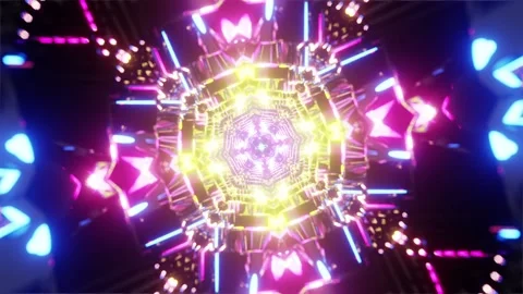 Kaleidoscope Lightshow Loop Stock Footage 230382384