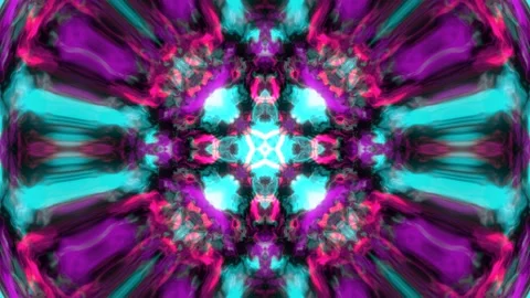 Kaleidoscope loop featuring symmetrical neon pink Video stock 346141364