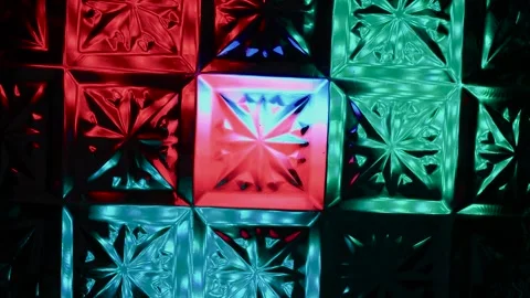 Kaleidoscope made of glass pattern with multi-colored illumination. 動画素材 305021352